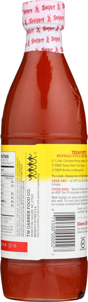 Texas Pete Original Hot Sauce served over a dish for bold flavor on burgers and chili.
