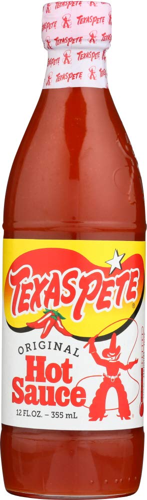 Texas Pete Original Hot Sauce pack of 3 bottles ready for family meals.