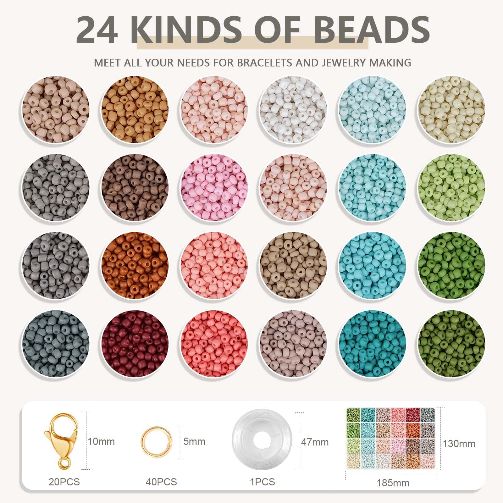 texgizrly 24-color seed beads collection for seamless color matching