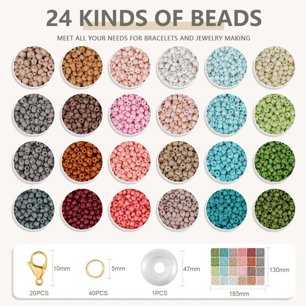texgizrly 24-color seed beads collection for seamless color matching