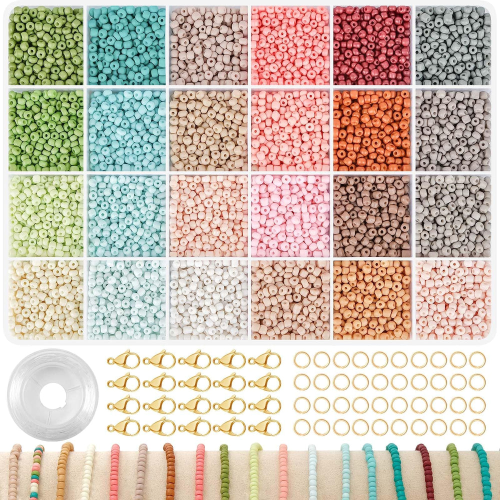 texgizrly 3mm glass seed beads for jewelry making in earthy tones for boho designs