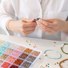 texgizrly bracelet-making-kit-contents with beads and hardware for DIY crafts