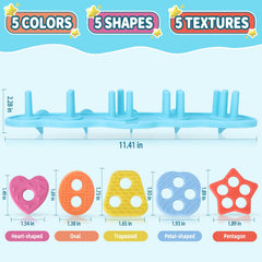 Texviko no-hole design bath toys support easy drying and mold prevention after baths.