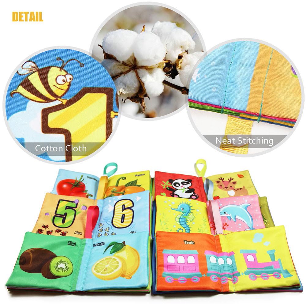 Teytoy My First Soft Book numbers and fruits and vegetables aid early recognition.