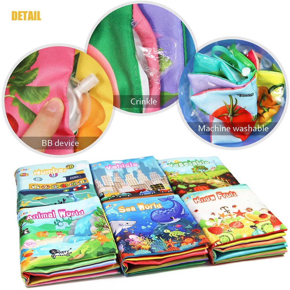 Teytoy My First Soft Book sea world charms encourage sensory play for babies.