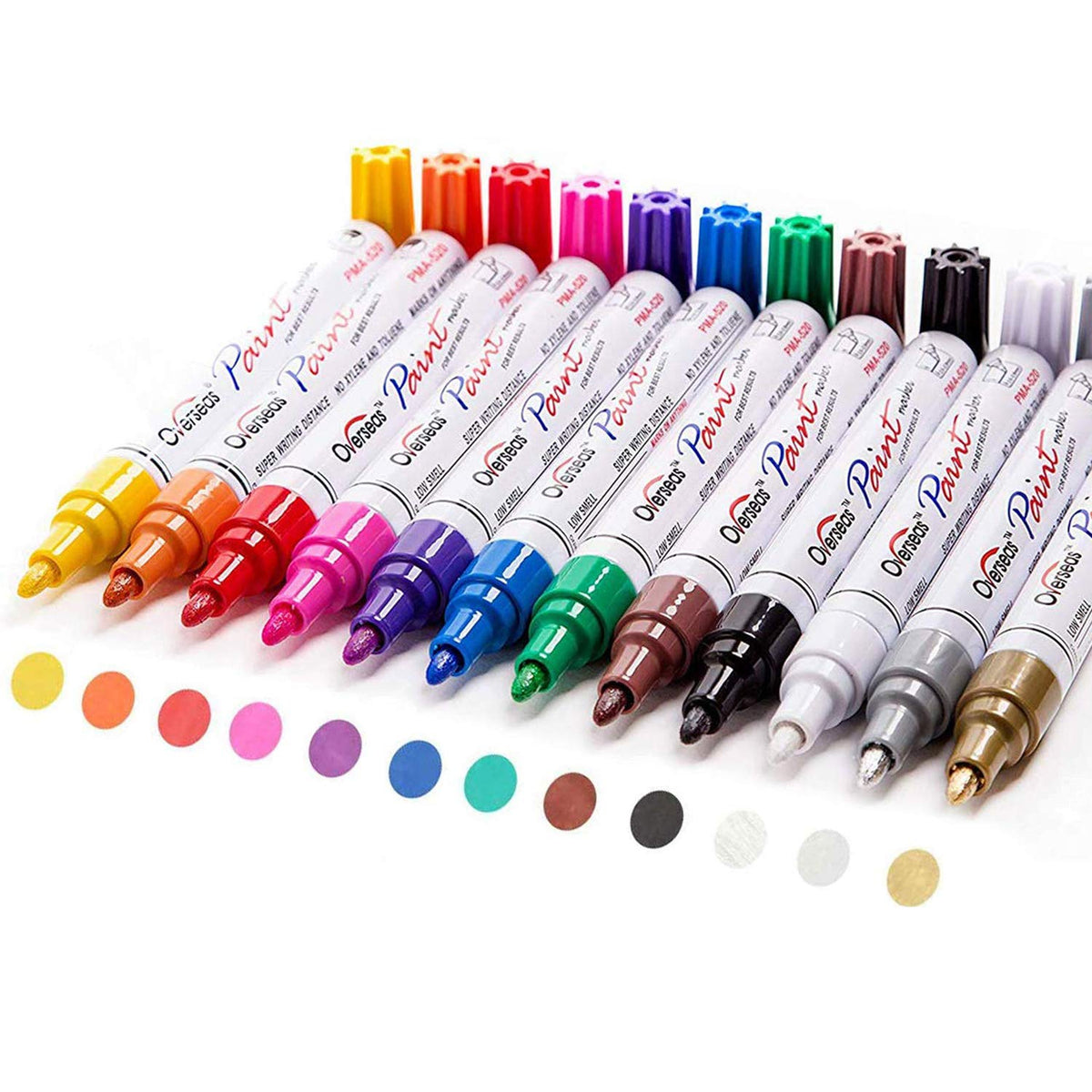 TFIVE paint pens 12-color set ideal for bold rock painting.