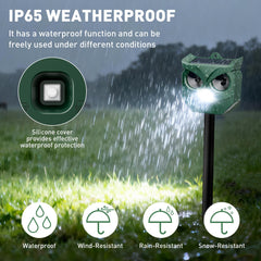 TFKK Solar panel and battery provide cordless outdoor protection.