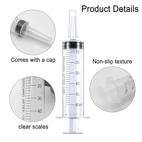 TFVBC 60ml needle-free syringe safety design ensures leak prevention at home.