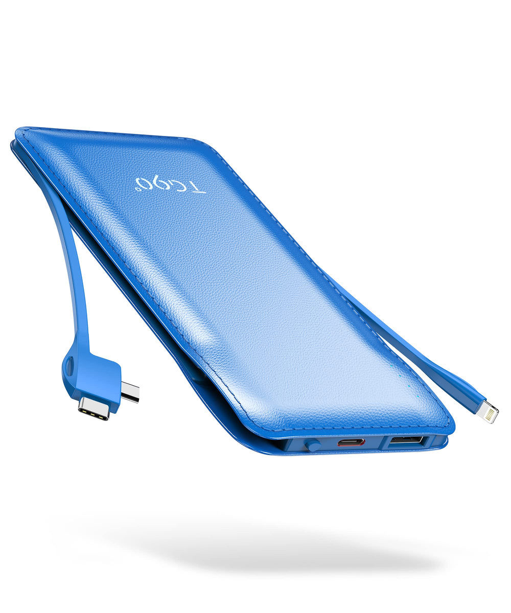 TG90° power bank with built-in cables for easy on-the-go charging