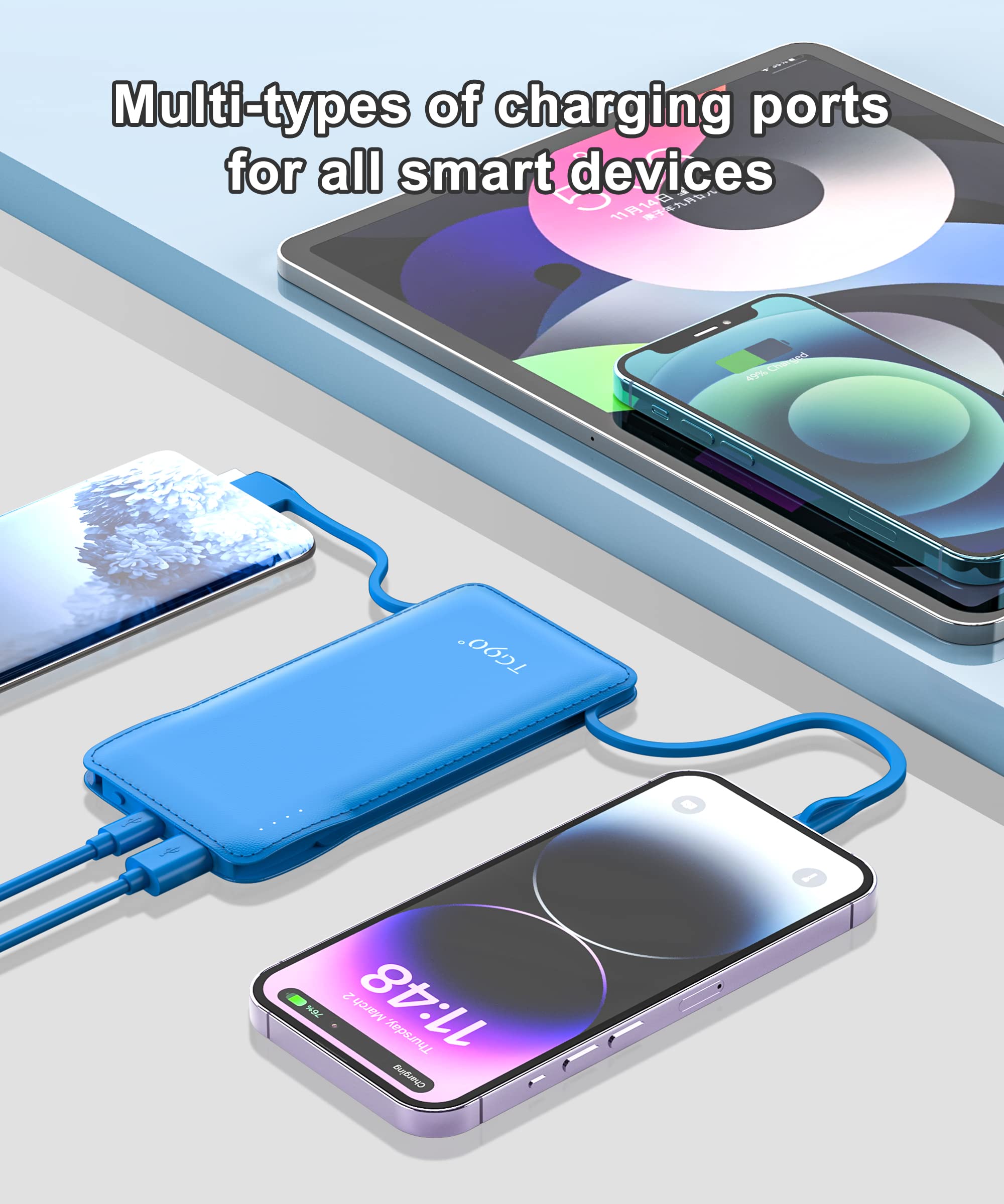 TG90° power bank capable of charging two devices at once (iPhone and Android)