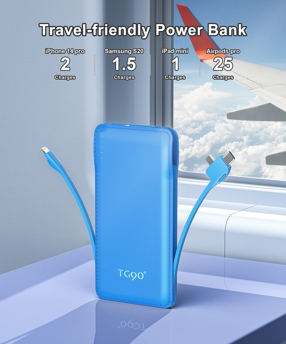 TG90° portable charger fits in your pocket for daily travel