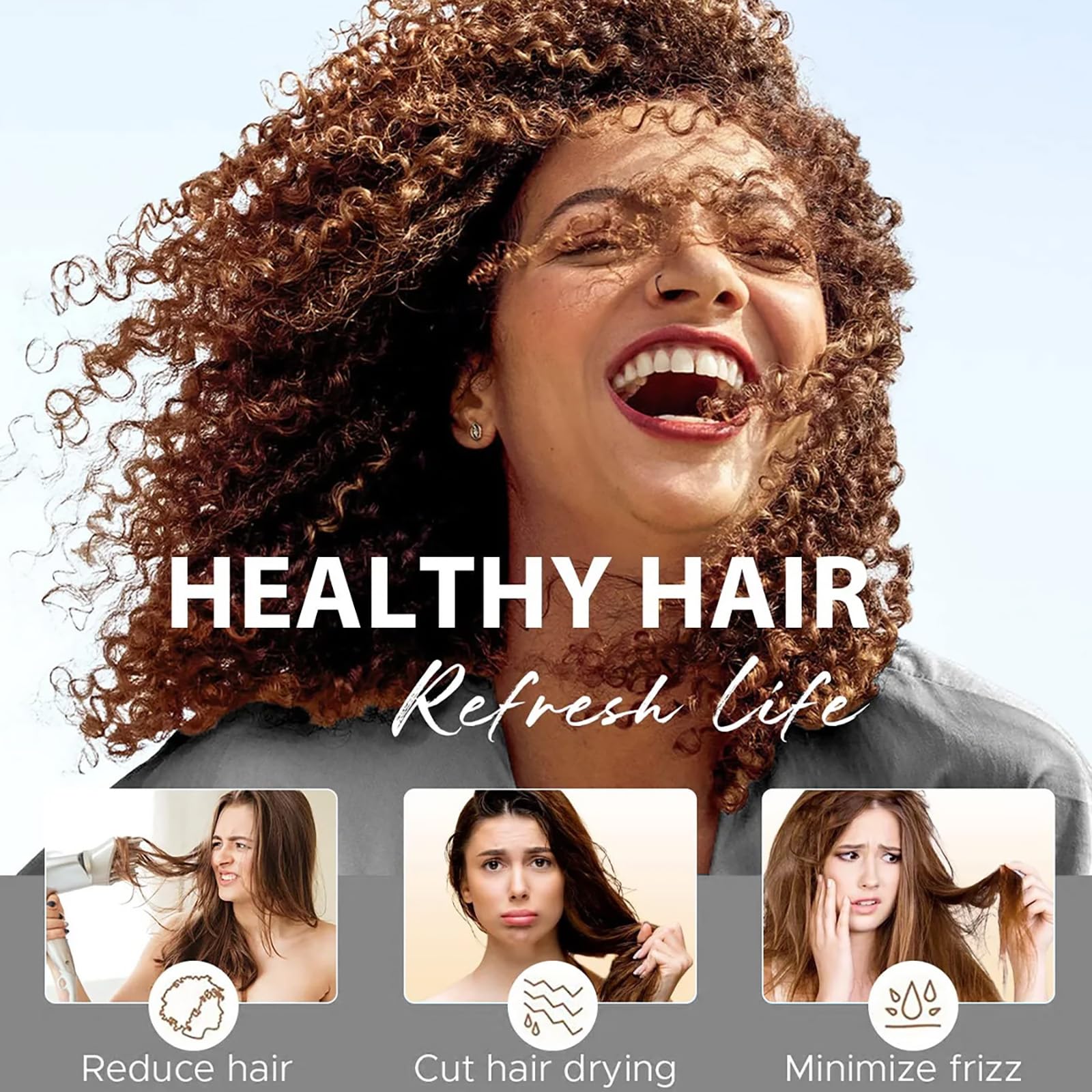 Tgideas leave-in spray on dry hair showing easy styling and detangling