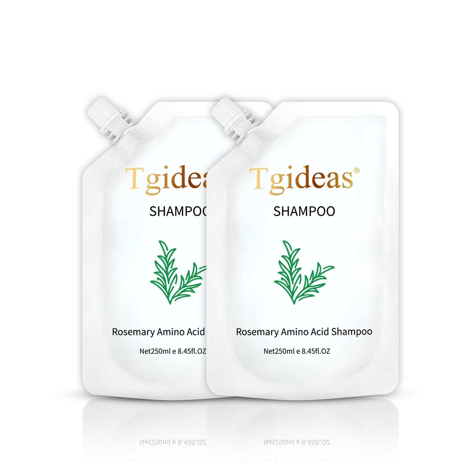 Tgideas Rosemary Amino Acid Shampoo bottle showing natural nourishment and invigorating aroma.