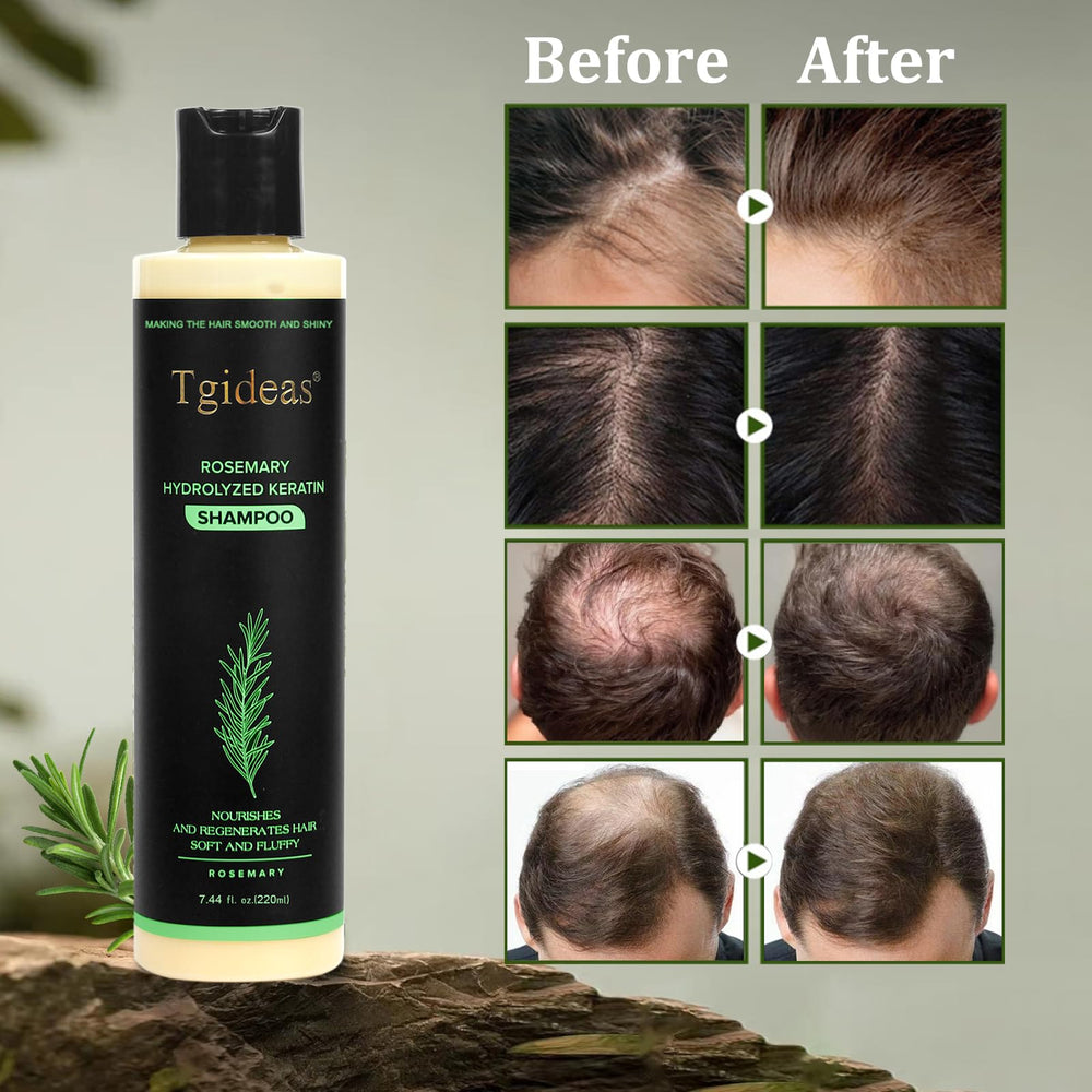 Tgideas hydrolyzed keratin label indicating strengthened, shinier-looking strands.