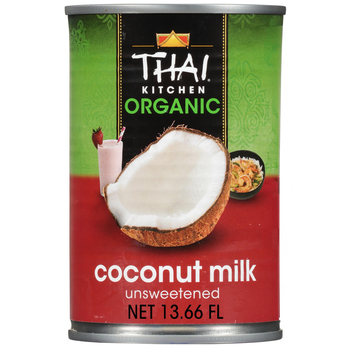 Thai Kitchen Organic Coconut Milk can shown, offering dairy-free richness for curries
