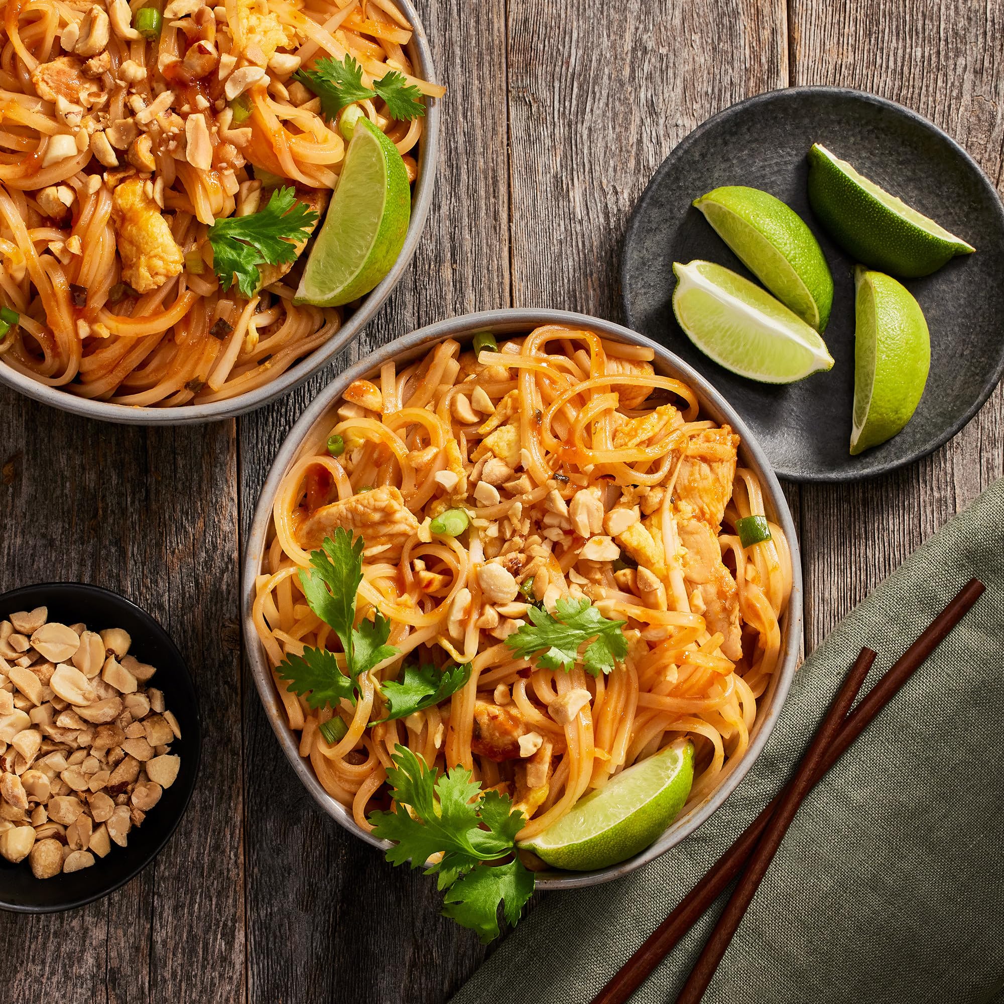 Thai Kitchen Pad Thai noodles on plate showcase quick, restaurant-style flavor