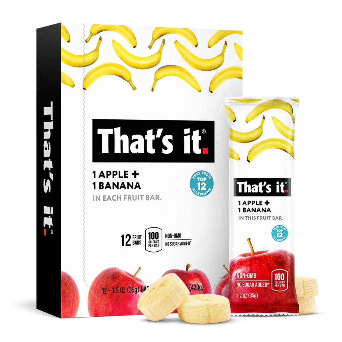 That's it apple-banana-bar on-the-go snack with fiber.
