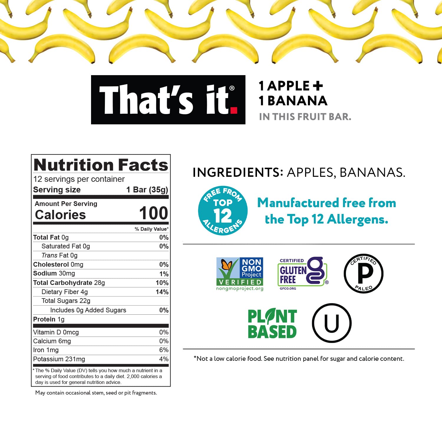 That's it apple-banana-bar, kid-friendly bite with natural fruit goodness.