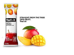 That's It Apple Mango fruit bar pack highlights gluten-free vegan snacking for lunchboxes.