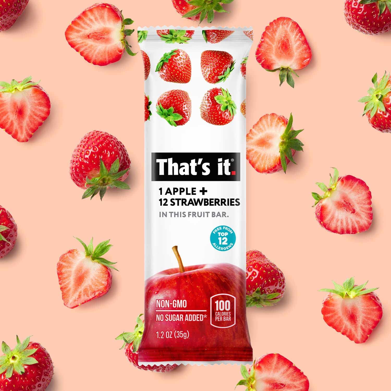 That's It Apple Strawberry Bar in kids' lunchbox promotes healthy, convenient nutrition.
