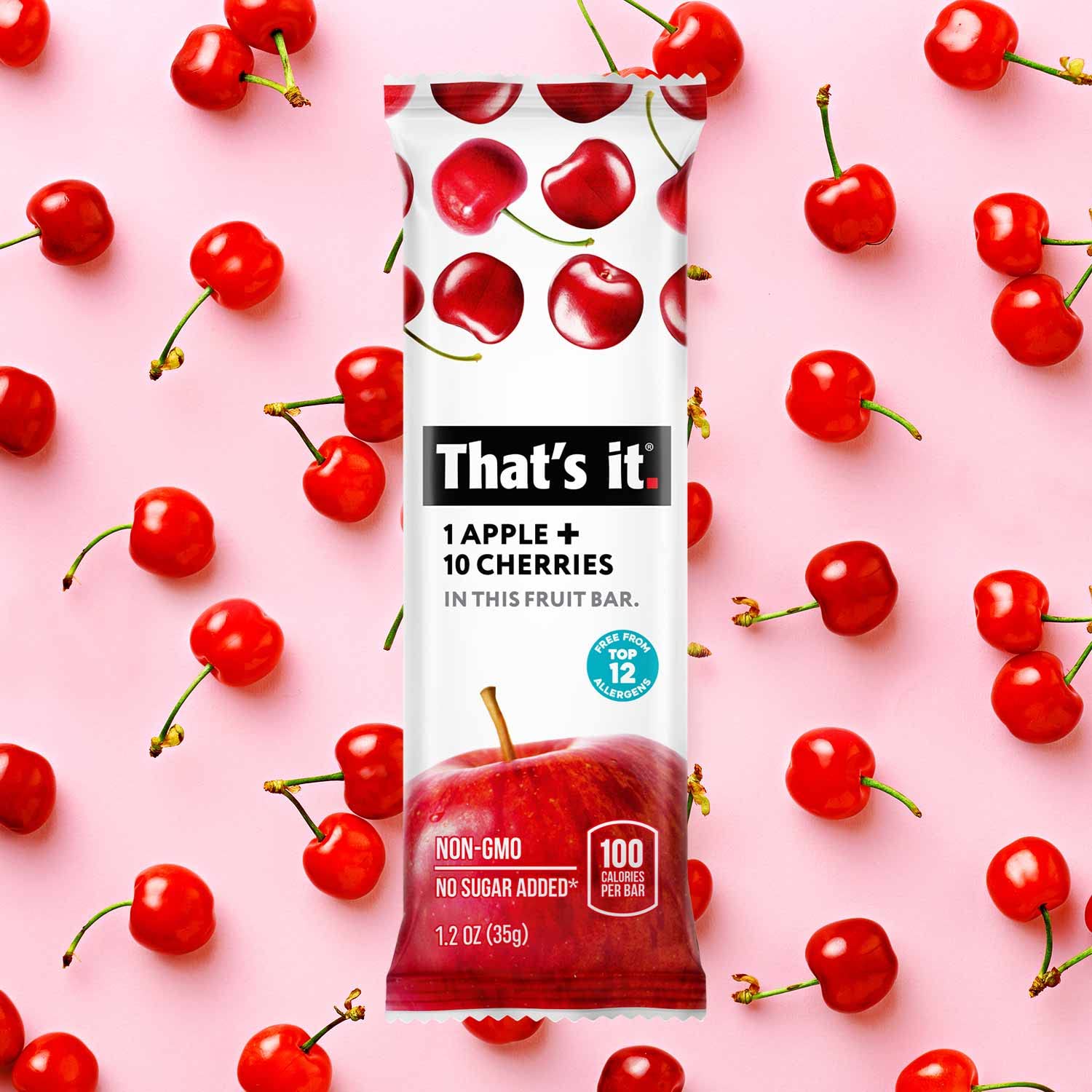 that's-it fruit bars allergen-free label emphasizes nut-free and gluten-free options.