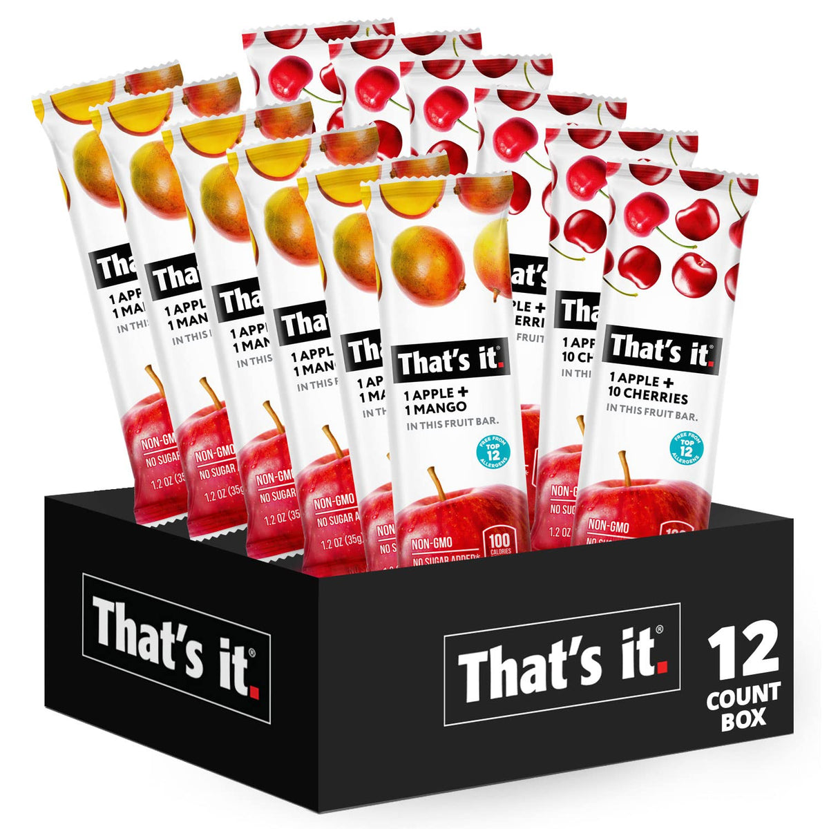 that's-it fruit bars variety pack front view, ideal for on-the-go snacking.