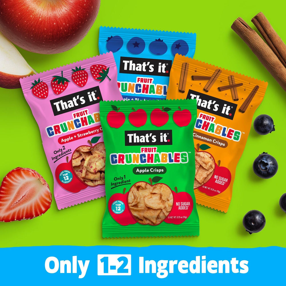 That's it Fruit Crunchables allergen-free label highlights safety.