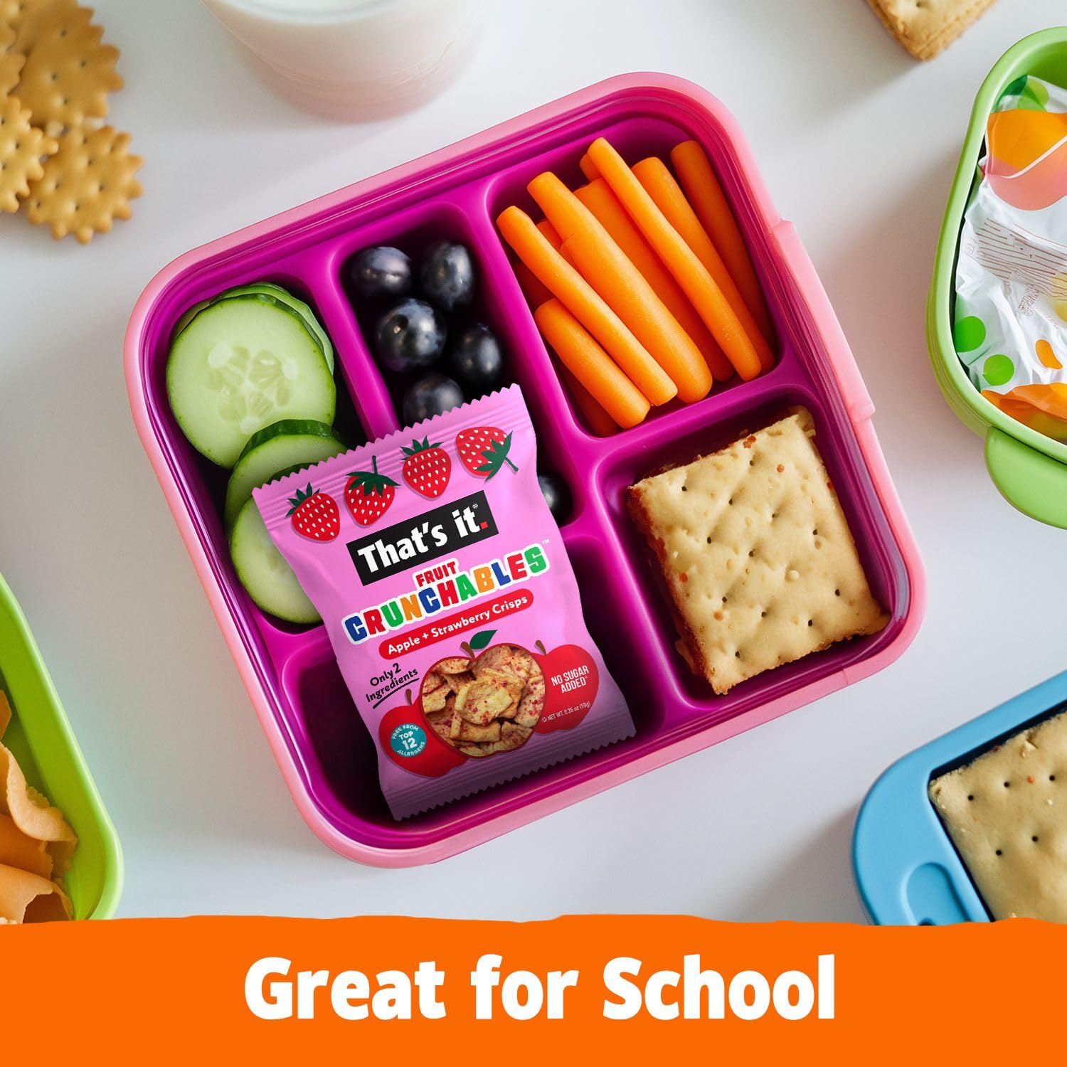 That's it Fruit Crunchables apple-strawberry crisps kid-snack time versatile snack