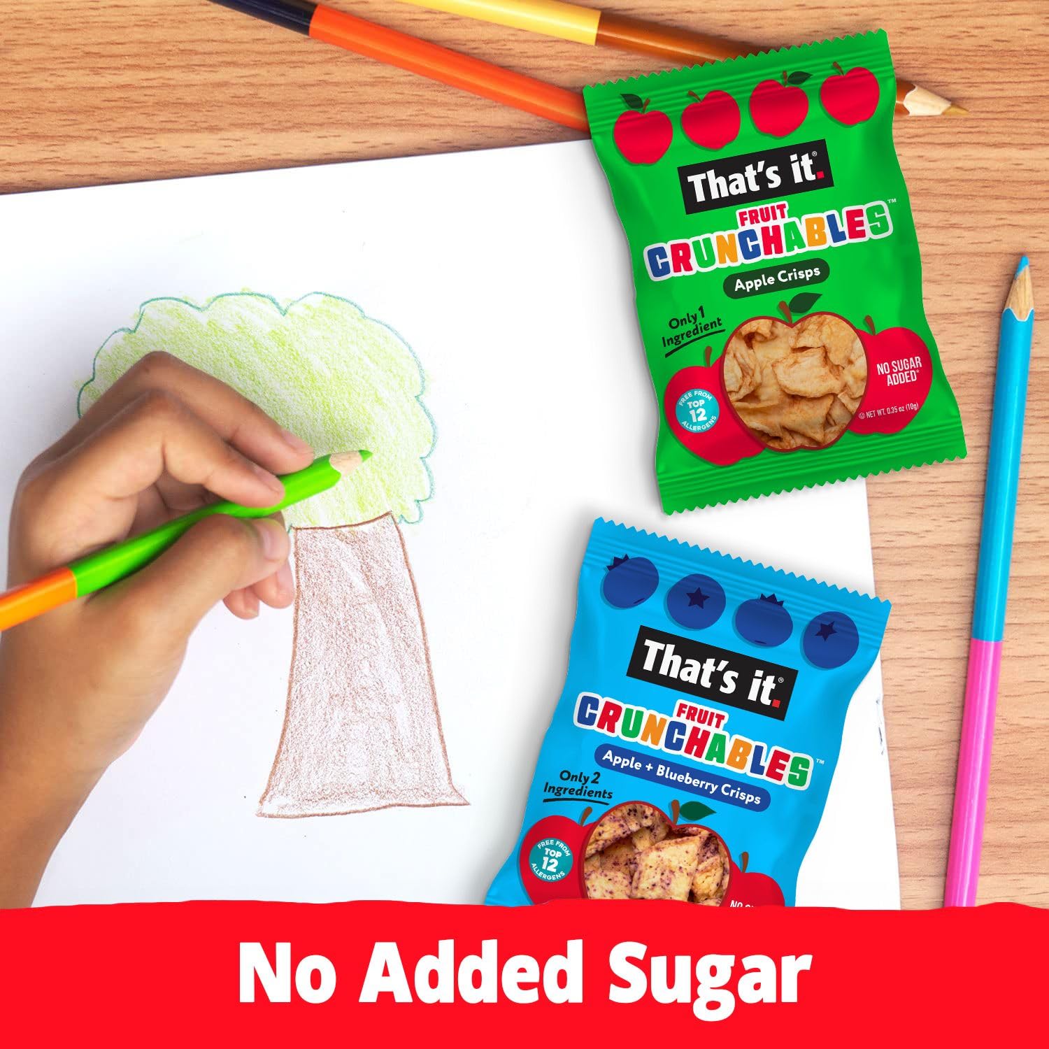 That's it Fruit Crunchables lunchbox-friendly apple crisps, easy to portion.