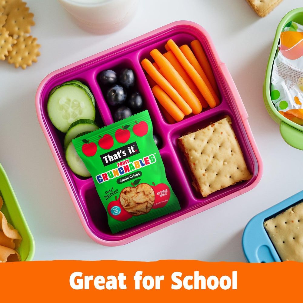 That's it Fruit Crunchables gluten-free, no sugar added, real fruit snack.