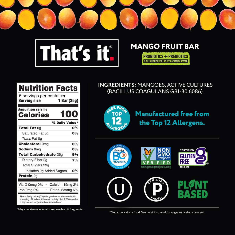That's it Probiotic Fruit Bar 100 calories — smart portion for snacks.