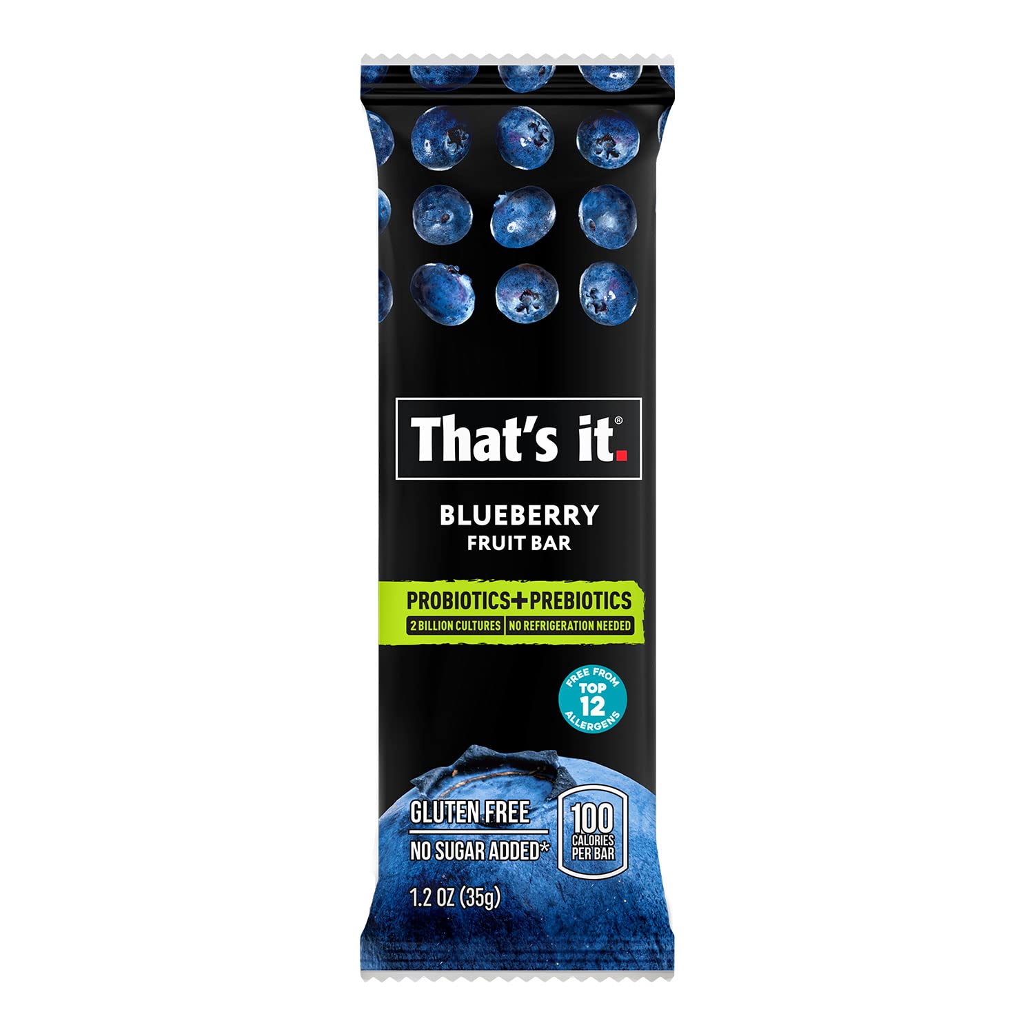 That's it Probiotic Fruit Bar Blueberry Pack — natural probiotic snack for daily fruit intake.