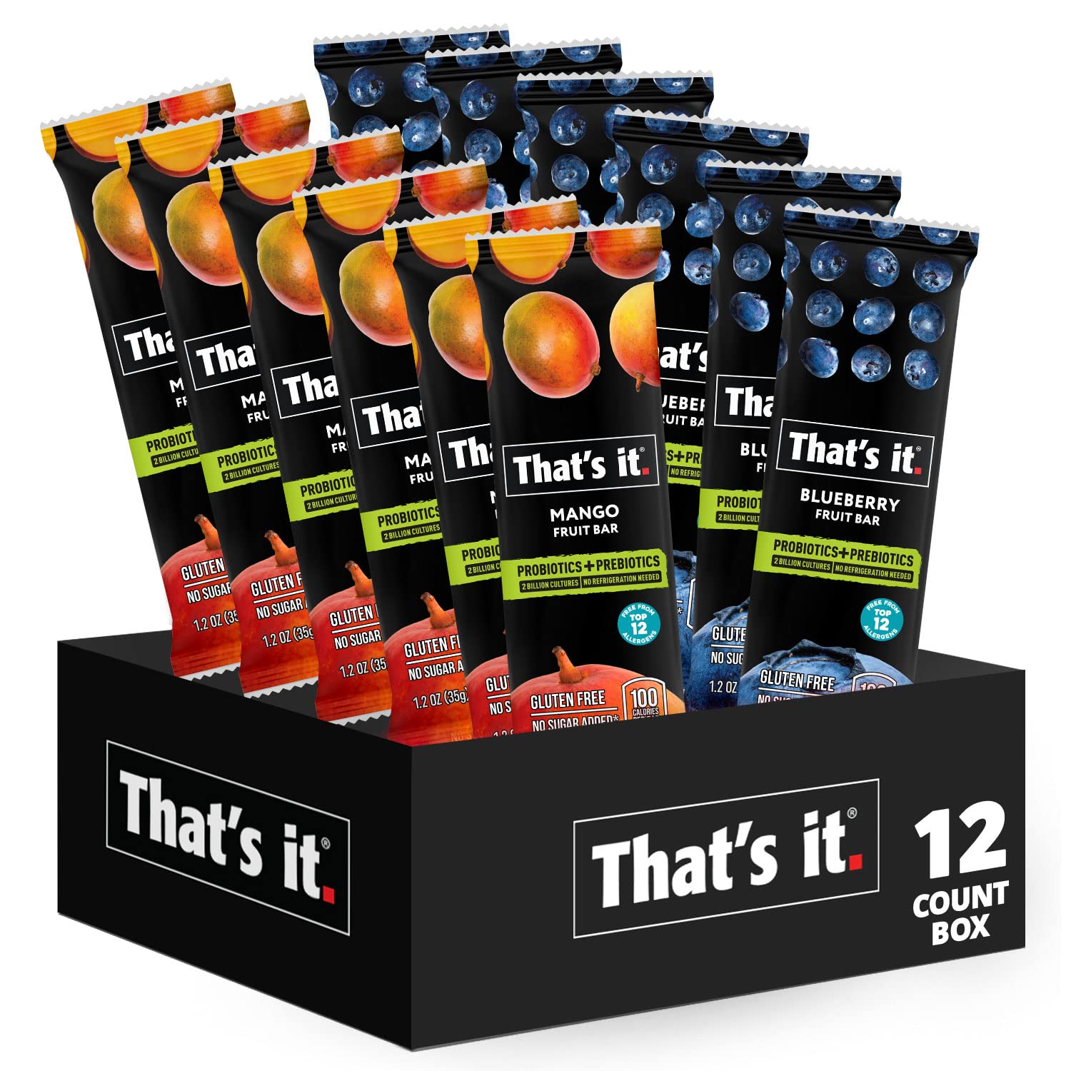 That's it Probiotic Fruit Bar Mango Pack — convenient, real fruit snack for on the go.
