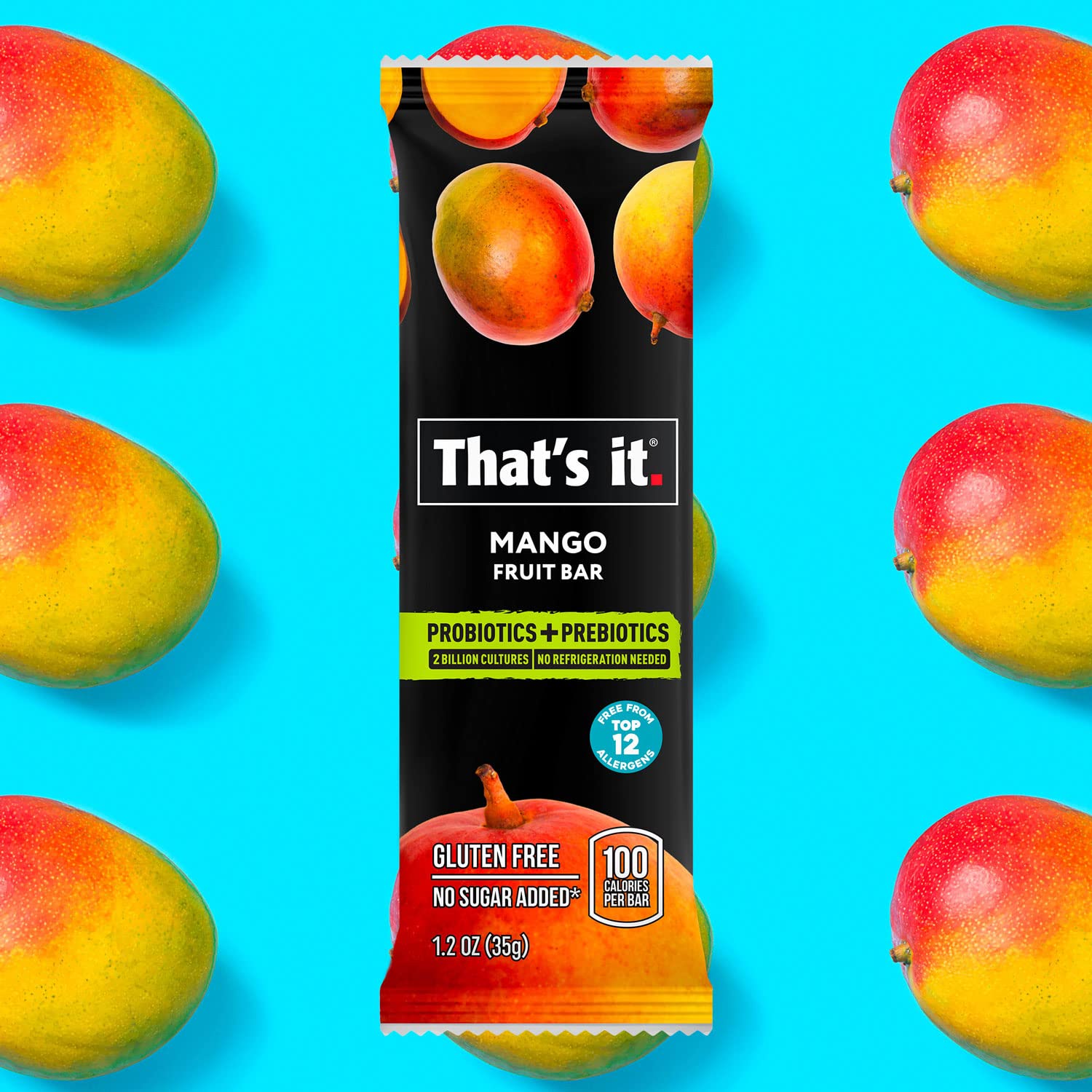 That's it Probiotic Fruit Bar on the go — ideal gym bag snack after workouts.