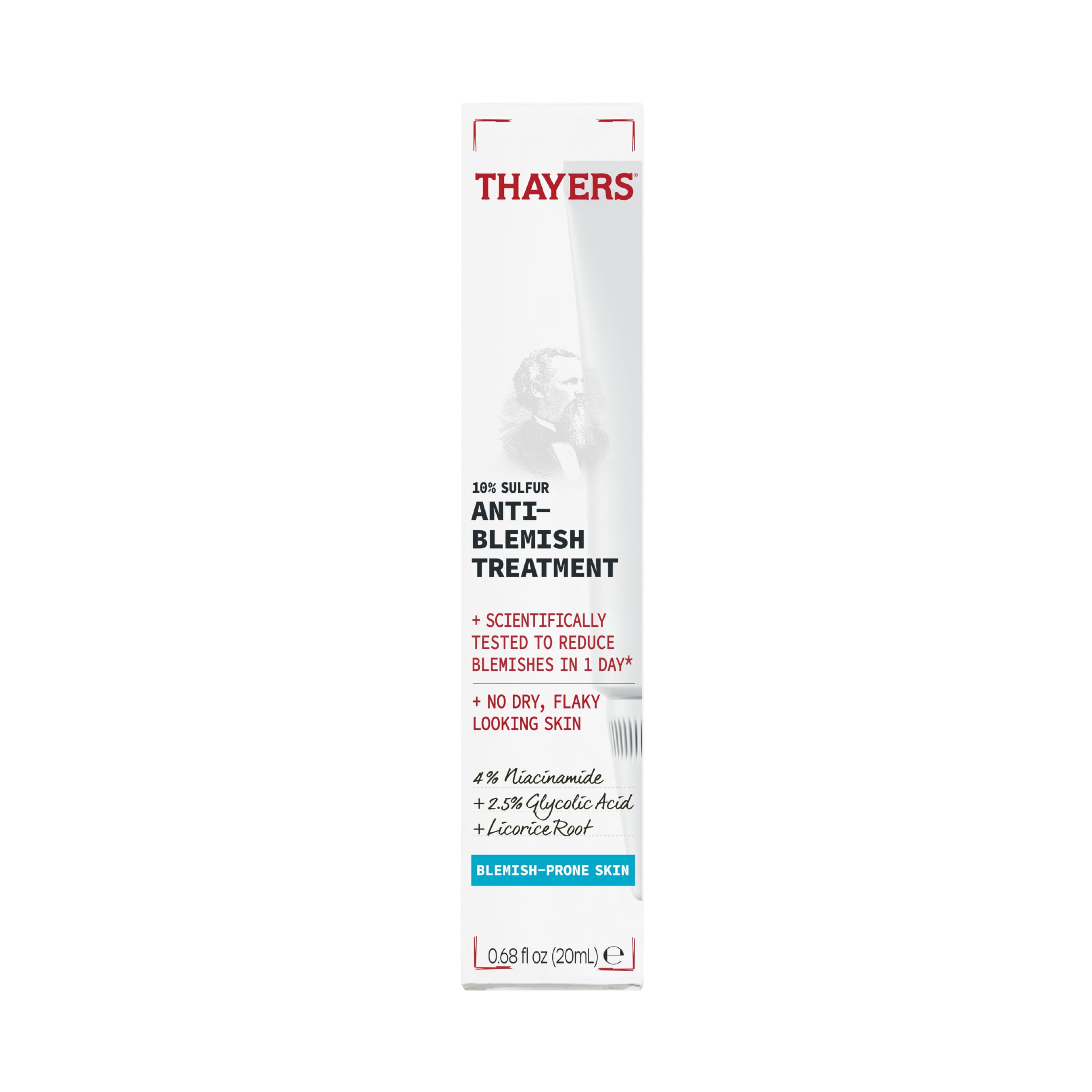 THAYERS sulfur label highlights 10 percent spot treatment strength