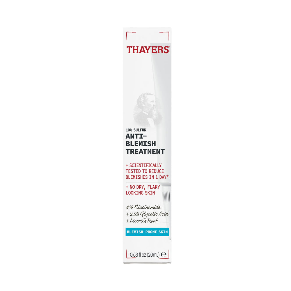 THAYERS sulfur label highlights 10 percent spot treatment strength