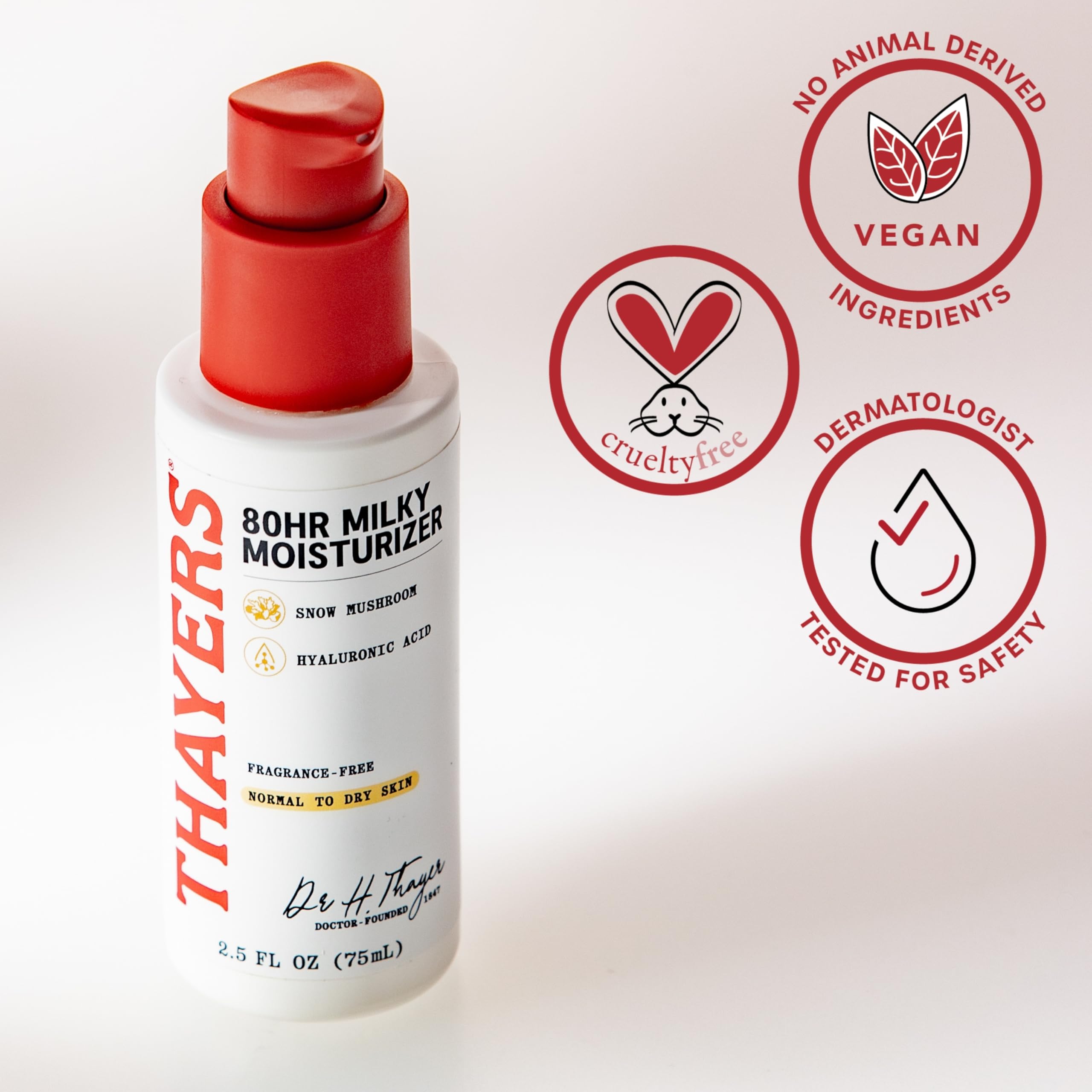 Thayers 80HR Milky Moisturizer night routine - suited for day and night use.
