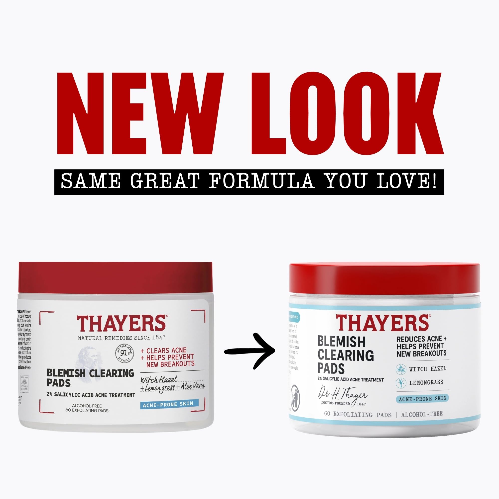 Applying Thayers alcohol-free toner pad to clean skin for acne care