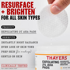 Thayers Exfoliating Pads embossed side performing gentle exfoliation on targeted areas