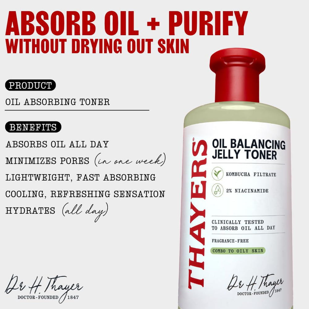 Thayers toner on cotton pad demonstrates prep for balanced skin.