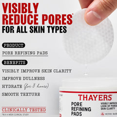 Thayers Pore Refining Pads dual-sided pads open, inviting cleansing and gentle exfoliation daily.