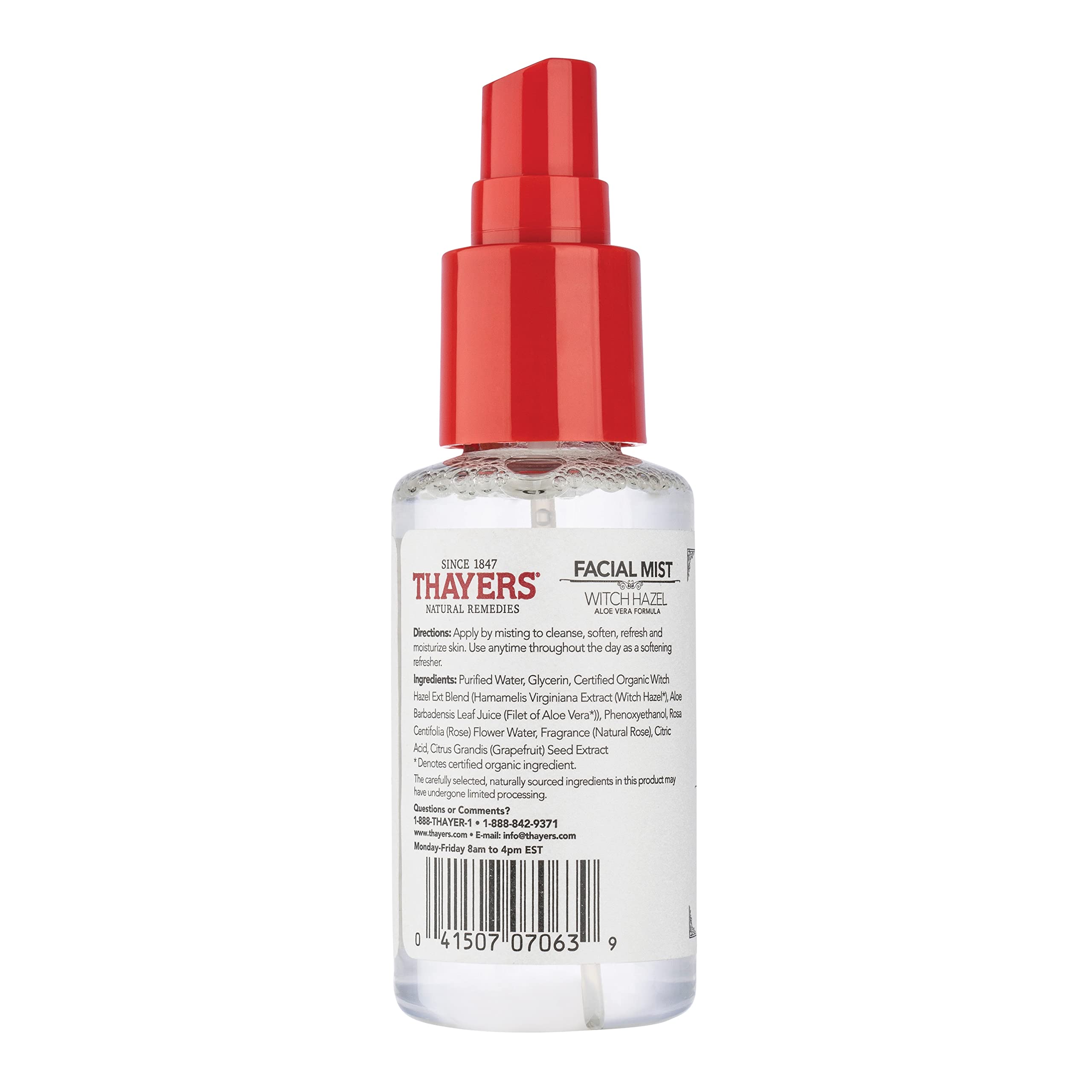 Thayers Rose Petal Mist in use demonstrates pore balance and gentle toning.
