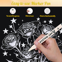 Thboxes white paint markers write vividly on wood for craft projects.