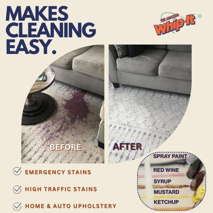 THE AMAZING WHIP-IT baby stain removal helps with messes on clothing
