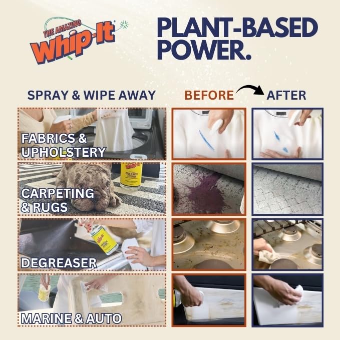 THE AMAZING WHIP-IT carpet cleaning cleans fibers deeply and evenly