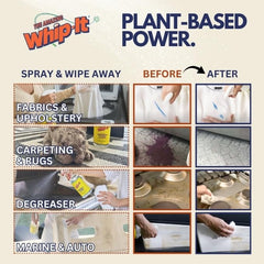 THE AMAZING WHIP-IT carpet cleaning cleans fibers deeply and evenly