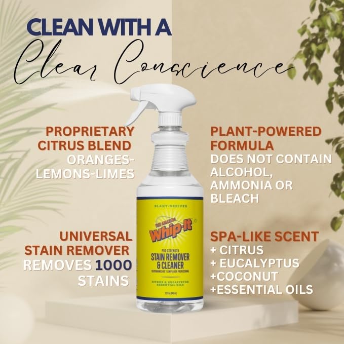 THE AMAZING WHIP-IT pet stain removal freshens carpets and fabrics