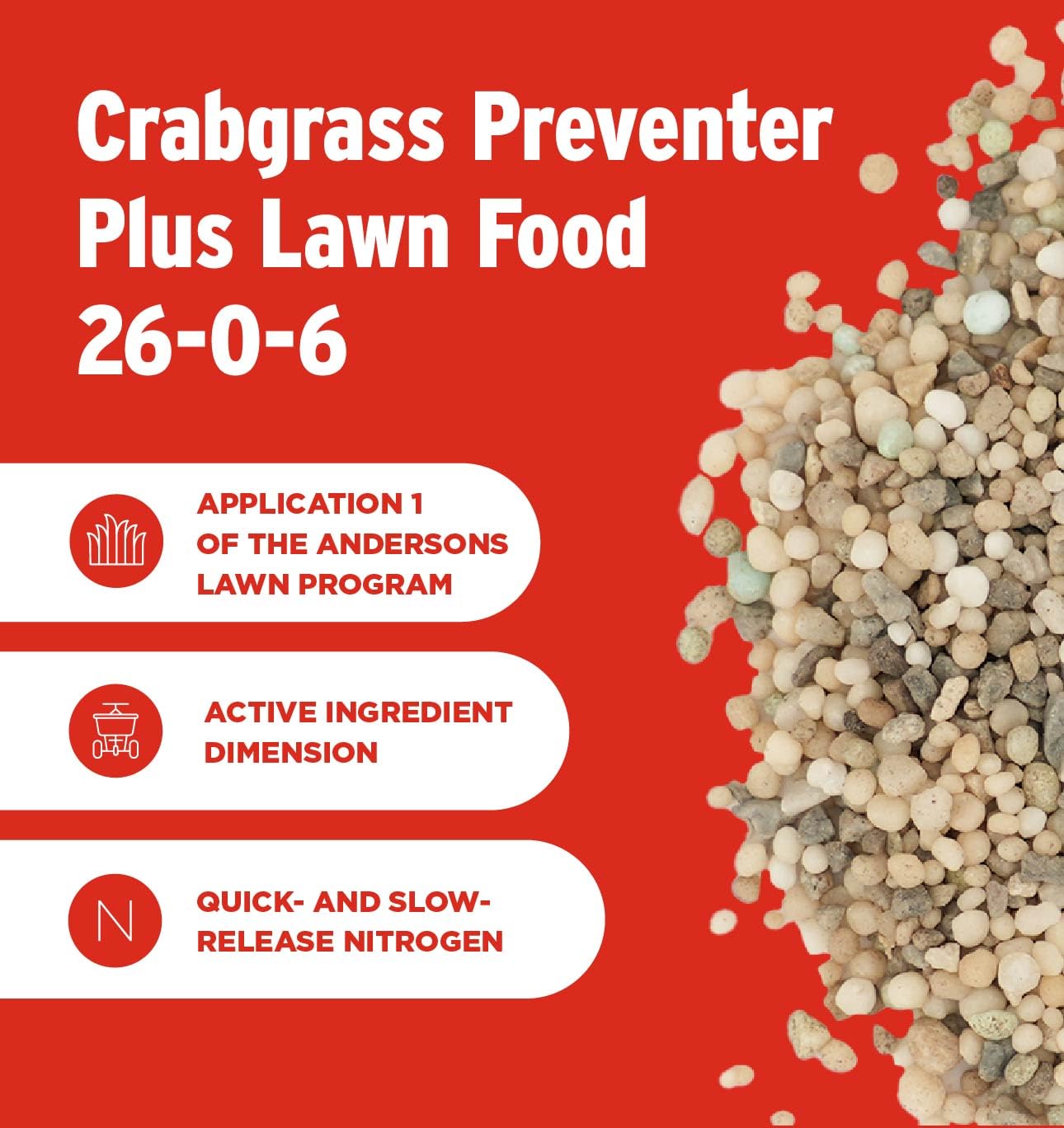 The Andersons premium crabgrass preventer bag on a lush, healthy lawn.