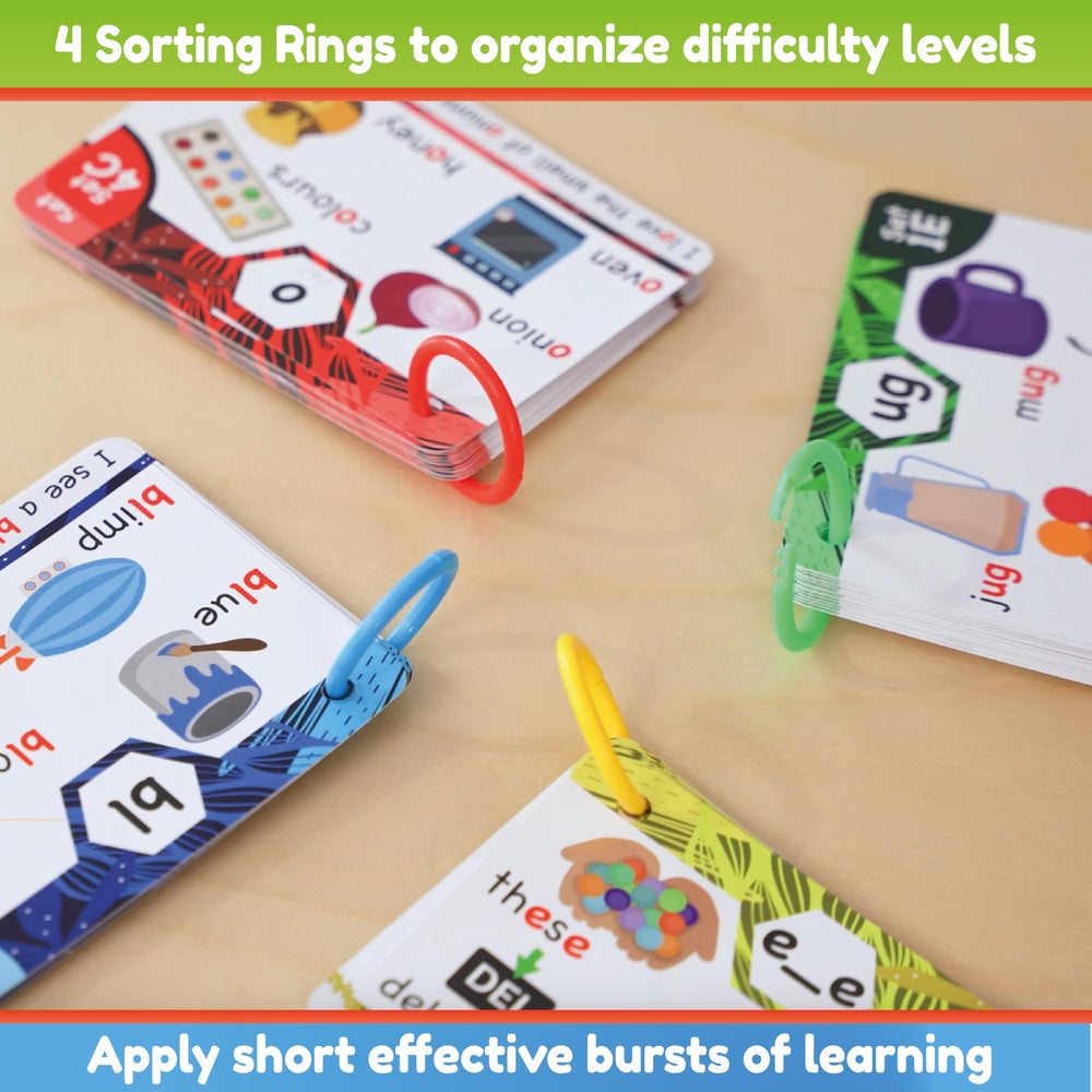 Level four phonics cards cover trigraphs and silent letters for mastery