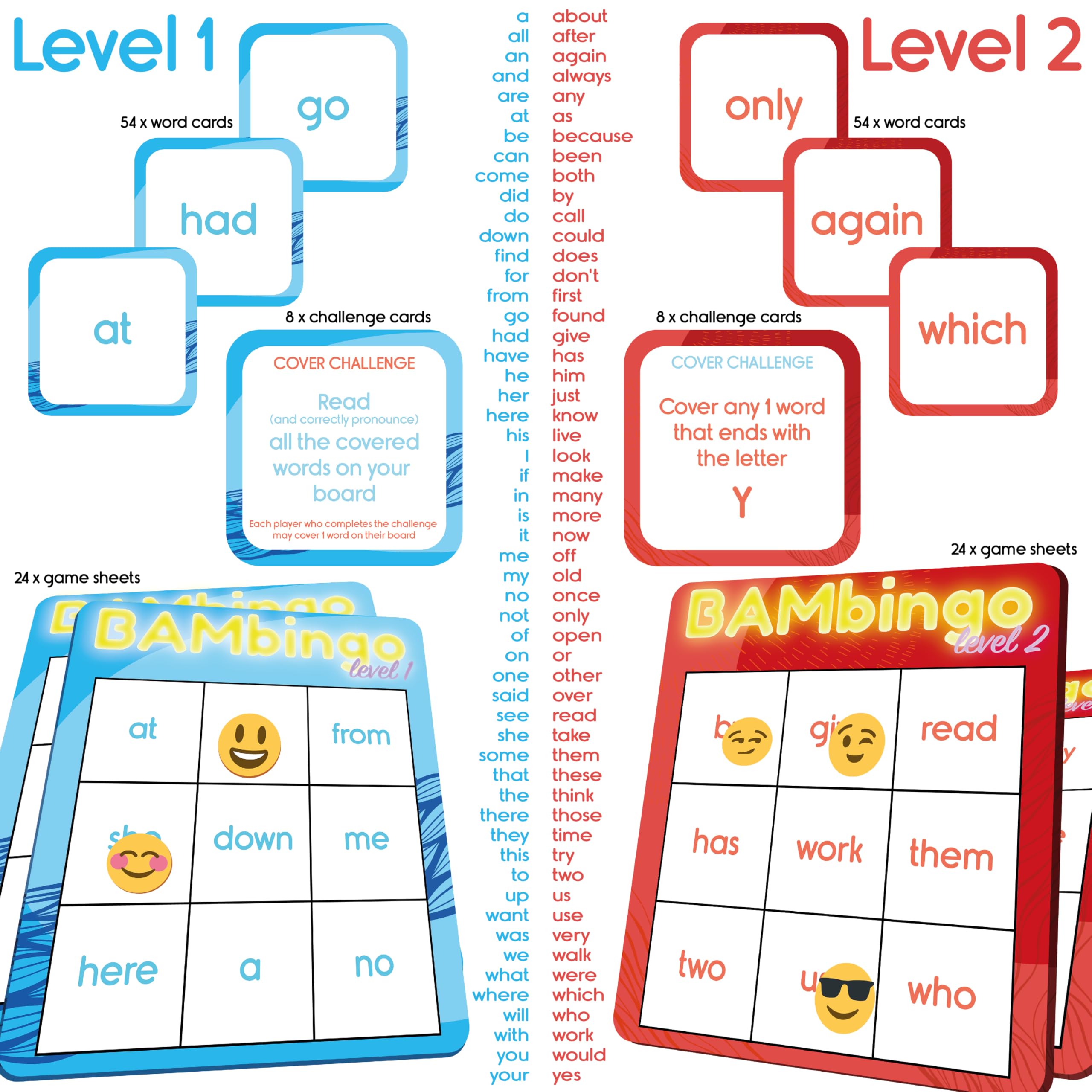 THE BAMBINO TREE bingo cards with rounded corners resist wear during busy sessions